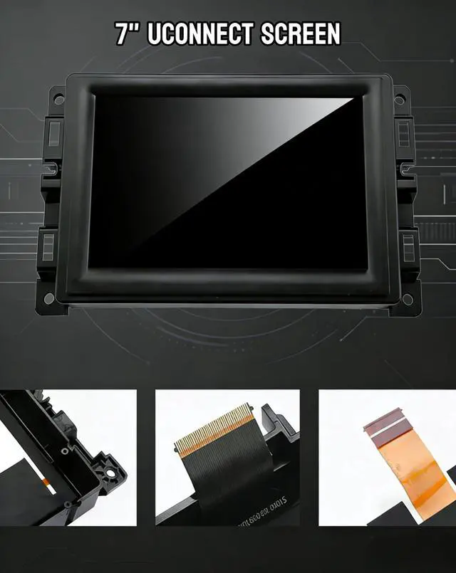 Alt view image 5 of 7 - 7" Uconnect Screen Replacement LCD Display for Jeep Compass Renegade 2017-2021 TDO-WXGA0700K00057-V1 TDO-WXGA0700K00033-V2 Radio Screen with Bracket