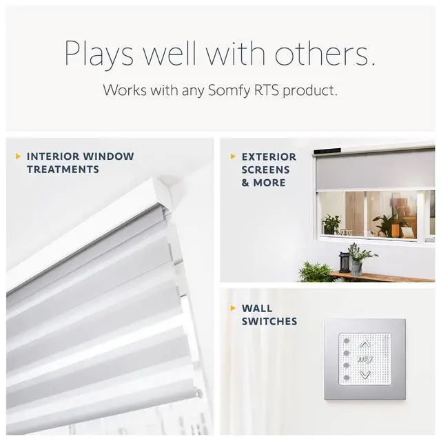Alt view image 5 of 7 - Remote Situo 1 Pure 74300 RTS Single Channel Remote Control for 1 Motorized Shade or Group RTS Only (Not Zigbee/Wi-Fi/Z-Wave) Includes Wall Holder Elegant White