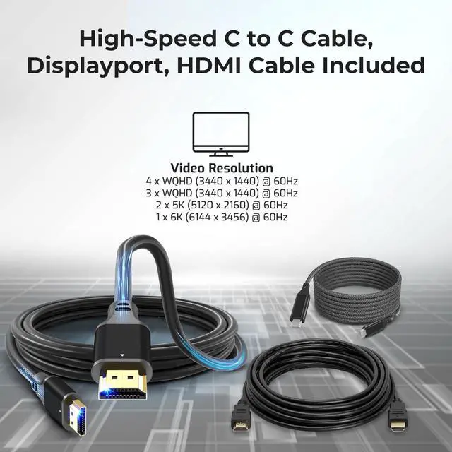Alt view image 7 of 7 - Dell Pro Smart Dock SD25 Bundle - 10Gbps, Supports Dual/Triple Monitors & 4K Displays with 180W Power Supply, HDMI, DisplayPort, USB C Cable, Cloth - Docking Station