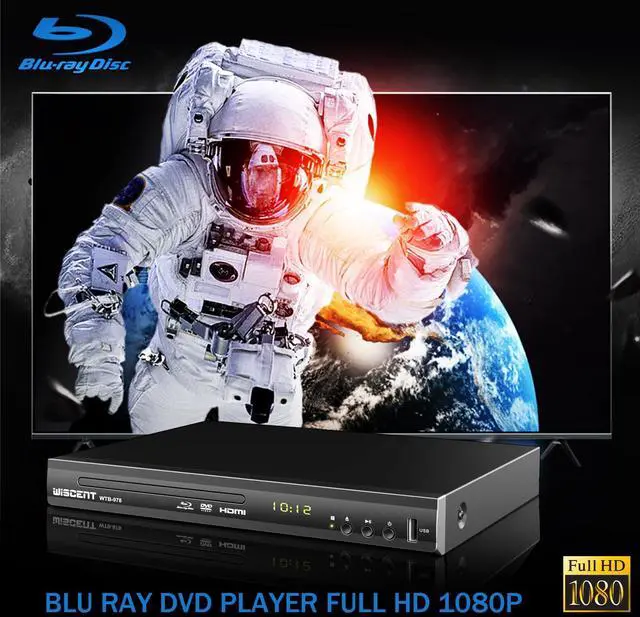 Alt view image 2 of 7 - Blu Ray DVD Player, Full HD 1080p Home Theater Disc System, Region A/1 Blu-Rays,HD Blu-Ray DVD Player for TV with Coaxial Audio/HDMI/AV/Output, USB Input, Built-in PAL NTSC