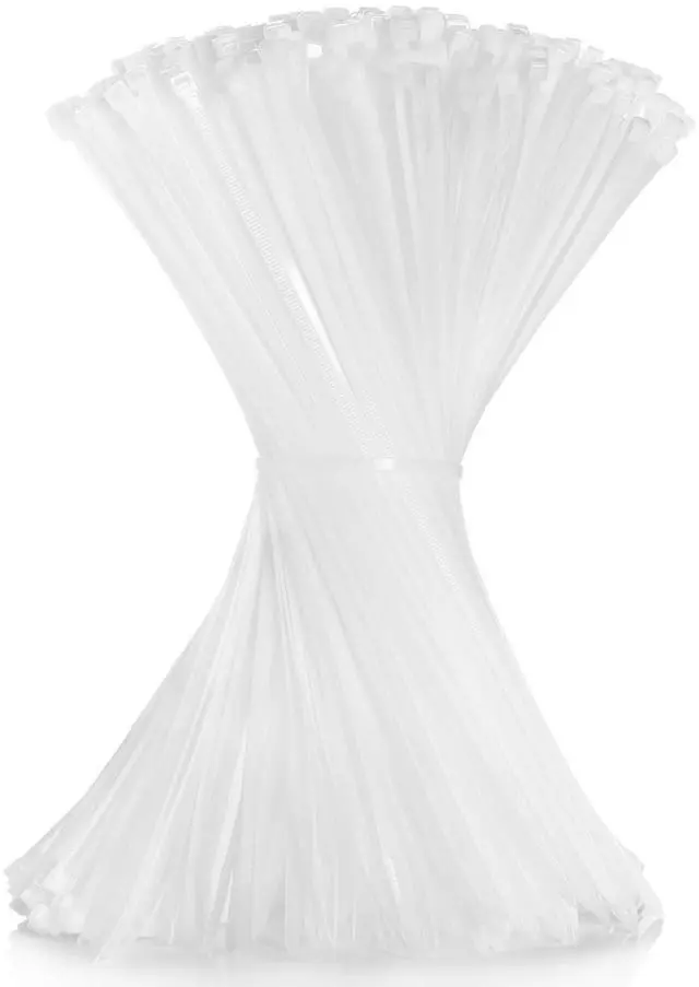 Main image of Clear Cable Zip Ties 12 Inch 500 Pack Plastic White Zip Ties 50lbs | Zipties Heavy Duty Zip Ties for Outdoor and Indoor Multi-Purpose Cable Ties Self-Locking UV Resistant Wire Ties Wraps