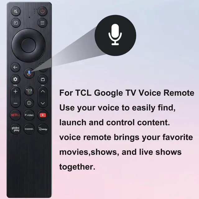 Alt view image 2 of 7 - New Voice Remote Control for TCL TV Remote,for TCL Google TV Remote | Compatible with TCL QM5K/QM6k/QM7K LED QLED HDR QD-Mini 4K Google Smart TVs