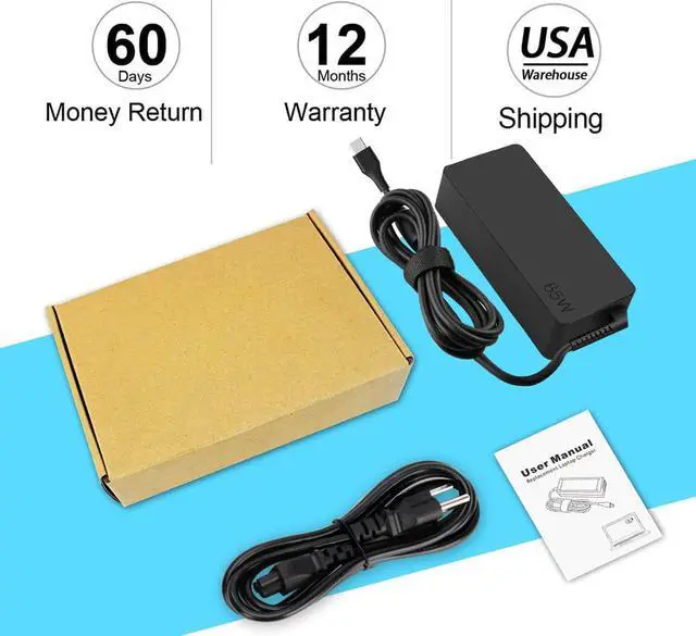 Alt view image 7 of 7 - 65W USB C Laptop Charger Replacement for Lenovo Thinkpad/Yoga/Chromebook | Compatible with Lenovo Thinkpad T14 T15 T16 E14 E15 Type C Laptop Charger Computer,Fast Charging