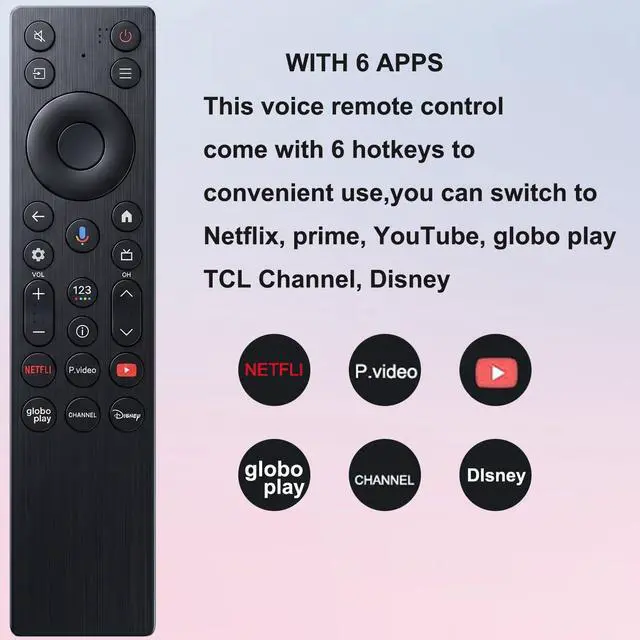 Alt view image 3 of 7 - New Voice Remote Control for TCL TV Remote,for TCL Google TV Remote | Compatible with TCL QM5K/QM6k/QM7K LED QLED HDR QD-Mini 4K Google Smart TVs