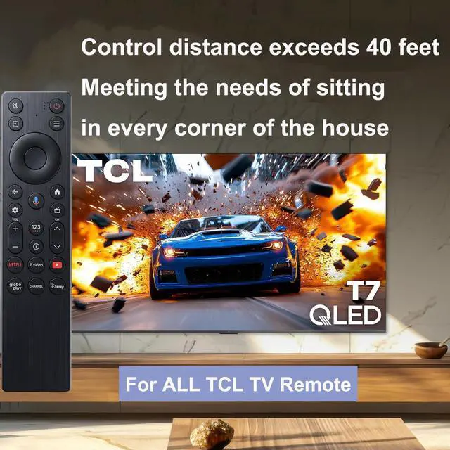 Alt view image 7 of 7 - New Voice Remote Control for TCL TV Remote,for TCL Google TV Remote | Compatible with TCL QM5K/QM6k/QM7K LED QLED HDR QD-Mini 4K Google Smart TVs