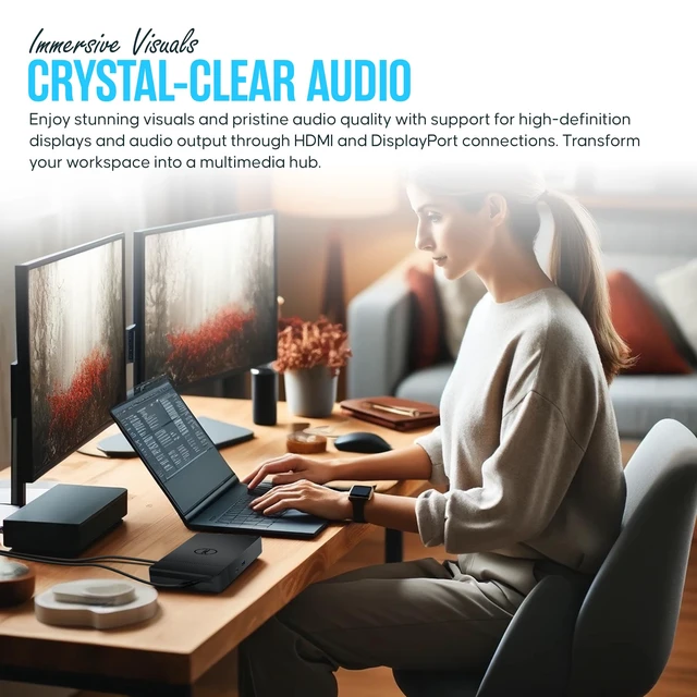 Alt view image 6 of 6 - Dell WD19S Docking Station Dual Monitor - 180W USB-C, HDMI + DisplayPort Features mini-DisplayPort, 2x USB-C & 3x USB-A 3.0 for full expansion