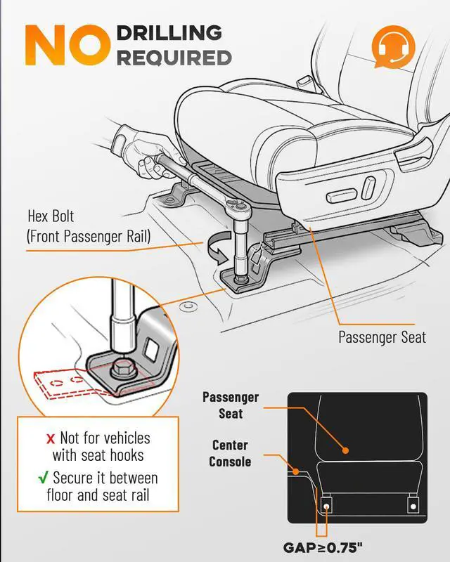 Alt view image 2 of 7 - Truck Laptop Mount for Cars, Vans, Vehicles, No-Drill Computer Stand with Adjustable Height, Full Motion Swivel, Heavy-Duty Laptop Holder for Mobile Work