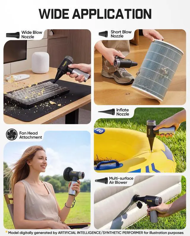 Alt view image 3 of 7 - Gust B11 Mix 2-in-1 Electric Air Duster & Portable Fan | 110000RPM Brushless Motor, 100-Speed Adjustable, One-Tap Booster, Rechargeable Blower for PC, Electronics & Outdoor Cooling