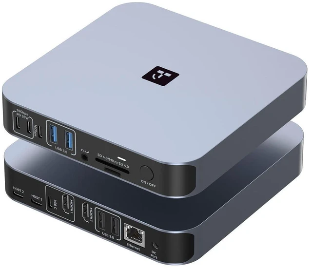 Main image of 18-in-2 Docking Station Dual 4K Monitor for MacBook M5/M4 Pro/Max Plug and Play Macbook Dock with HDMI&USB-C,150W Adapter, 10Gbps/PD 30W, 2.5G Ethernet, Solid & Sleek for Edit, Remote Office