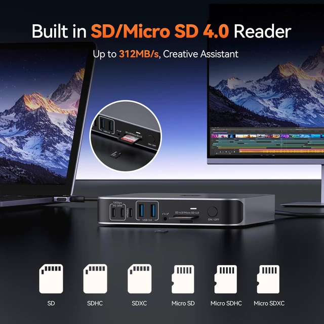 Alt view image 6 of 7 - 18-in-2 Docking Station Dual 4K Monitor for MacBook M5/M4 Pro/Max Plug and Play Macbook Dock with HDMI&USB-C,150W Adapter, 10Gbps/PD 30W, 2.5G Ethernet, Solid & Sleek for Edit, Remote Office