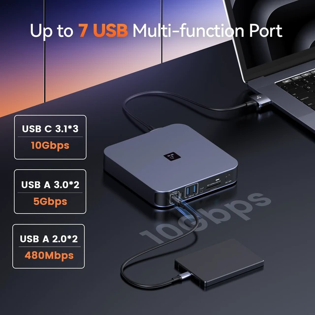 Alt view image 7 of 7 - 18-in-2 Docking Station Dual 4K Monitor for MacBook M5/M4 Pro/Max Plug and Play Macbook Dock with HDMI&USB-C,150W Adapter, 10Gbps/PD 30W, 2.5G Ethernet, Solid & Sleek for Edit, Remote Office