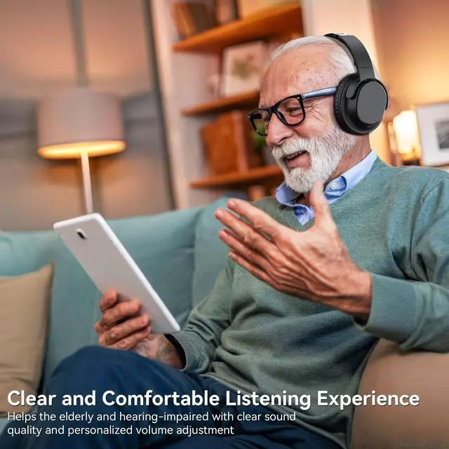 Alt view image 2 of 6 - Wireless Headphones for TV, TV Headphones Wireless for Seniors with Easy Setup, Compatible with Most TVs, Charging Base, 65H Playtime, Low Latency Audio, TV Headset, Ideal for Dad, Mom