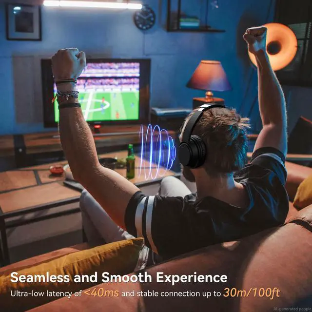 Alt view image 3 of 6 - Wireless Headphones for TV, TV Headphones Wireless for Seniors with Easy Setup, Compatible with Most TVs, Charging Base, 65H Playtime, Low Latency Audio, TV Headset, Ideal for Dad, Mom