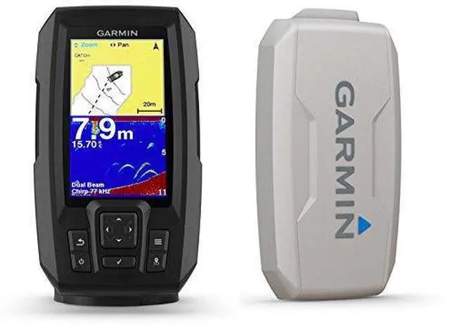 Main image of Striker Plus 4 with Dual-Beam Transducer and Protective Cover, 4.3" LED Display, 1.1 lbs, Fishfinder, Plus 4 Model