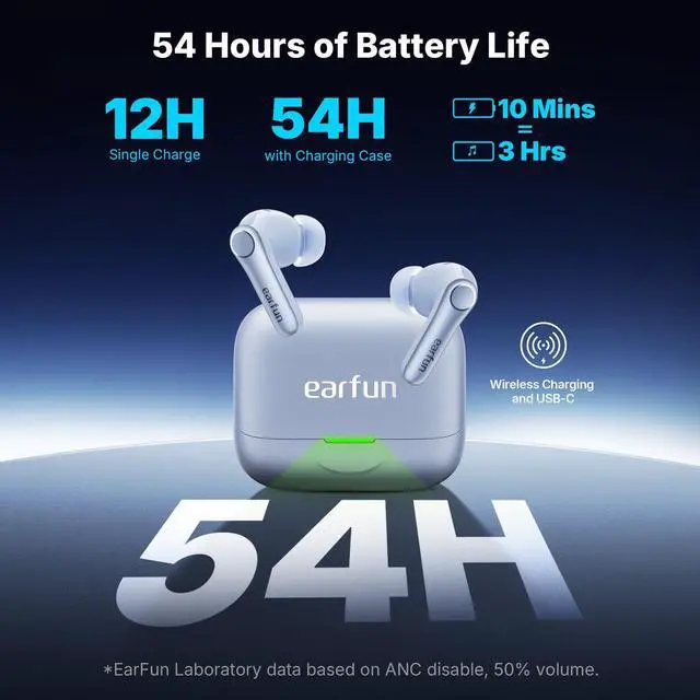 Alt view image 7 of 7 - Air Pro 4+ Adaptive Noise Cancelling Wireless Earbuds, Dual Drivers | Qualcomm aptX Lossless, Translation Earbuds, Snapdragon Sound, 6 Mics AI Calls, Hi-Res Sound, LDAC, Bluetooth 6.0, 54H, Blue
