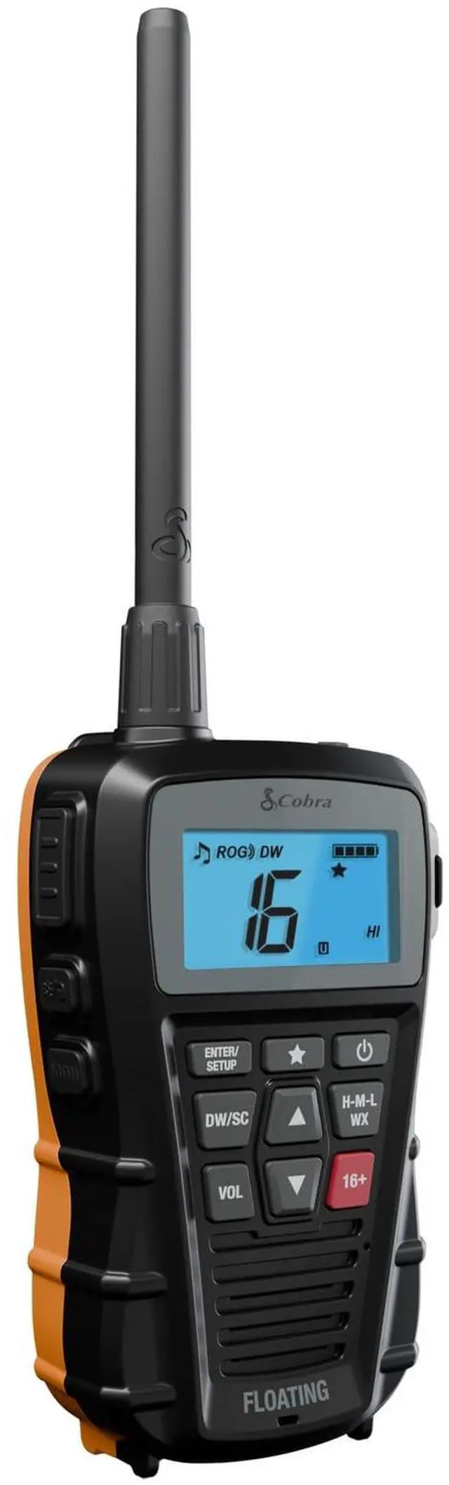 Main image of BlueBound 150 VHF Handheld Marine Radio, Black - 3-Watt, Floats | Long Range, NOAA Weather Alerts, International Functionality, IPX7 Waterproof, USB-C, Submersible, LCD Screen, Belt Clip
