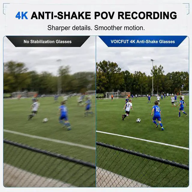 Alt view image 3 of 7 - AI Smart Glasses with Camera, 4K Anti-Shake Video & Photo Capture | Real-Time Translation, Object Recognition, AI Assistant, Open-Ear Audio, Smart Glasses with Camera and Bluetooth, Black