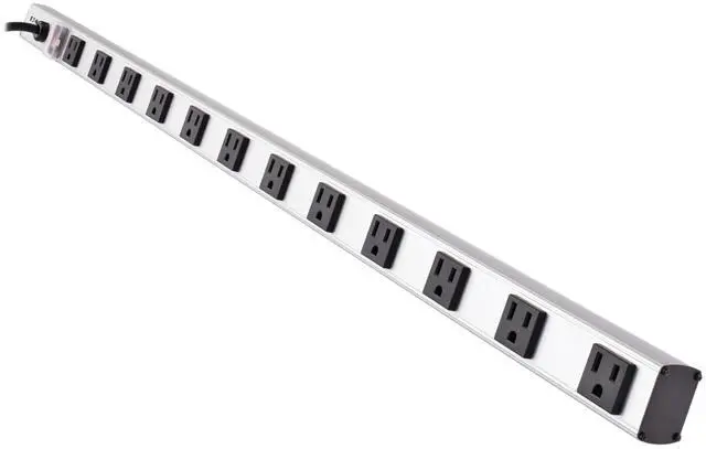 Main image of Eaton Series PS361220 12-Outlet 20 Amp Long Power Strip for Dorm Room Workbench Shop and Garage, Industrial Heavy Duty Metal, 15ft Long Extension Cord, 3ft Length, Mountable/Wall Mount