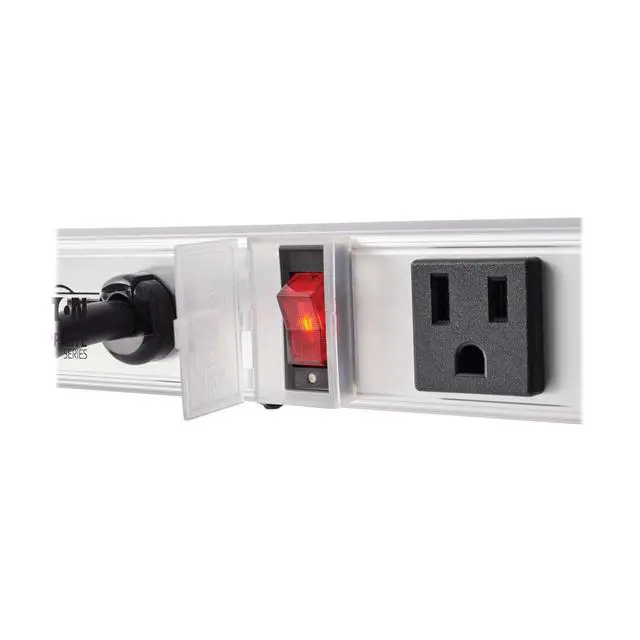Alt view image 3 of 7 - Eaton Series PS361220 12-Outlet 20 Amp Long Power Strip for Dorm Room Workbench Shop and Garage, Industrial Heavy Duty Metal, 15ft Long Extension Cord, 3ft Length, Mountable/Wall Mount