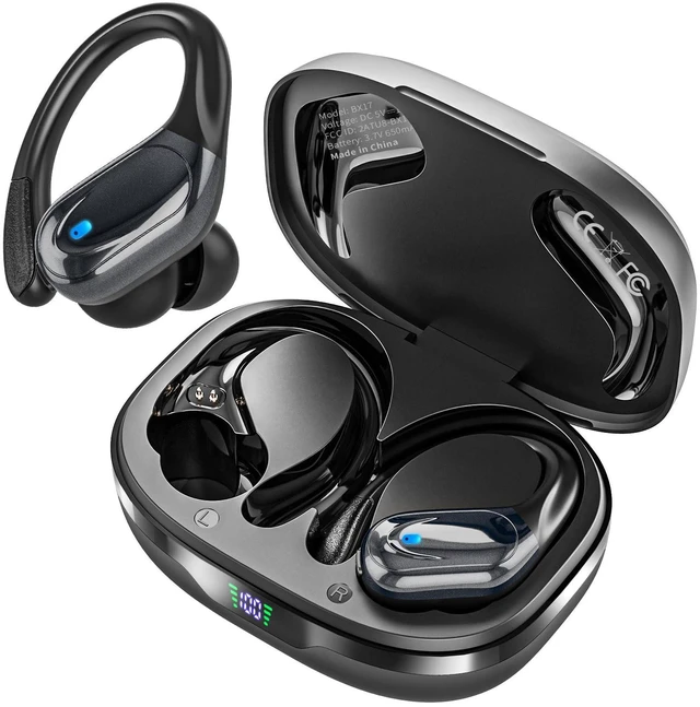 Main image of Wireless Earbuds, Sports Bluetooth Headphones, Noise Canceling Ear Buds with 80hr Playtime, LED Power Display, IPX7 Waterproof Earphones for Gym/Workout