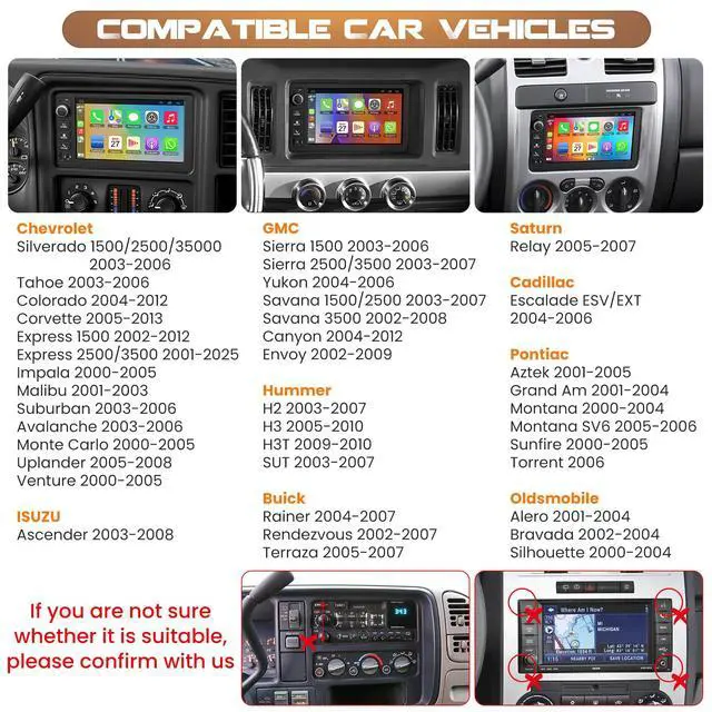 Alt view image 2 of 7 - Car Radio Stereo for Chevrolet Silverado Chevy 1500/2500/3500 2003-2006 | GMC Sierra Impala Tahoe Yukon Avalanche 2003-2006, with 1280 * 800 IPS Touchscreen, GPS Navigation, Bluetooth, Backup Camera