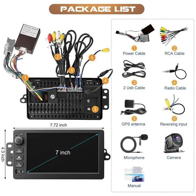 Alt view image 7 of 7 - Car Radio Stereo for Chevrolet Silverado Chevy 1500/2500/3500 2003-2006 | GMC Sierra Impala Tahoe Yukon Avalanche 2003-2006, with 1280 * 800 IPS Touchscreen, GPS Navigation, Bluetooth, Backup Camera