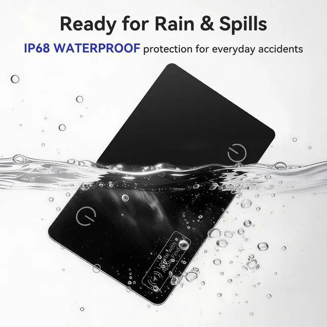 Alt view image 5 of 7 - Wallet Tracker Card Compatible with Apple Find My iOS only | 0.07in Slim Wallet Finder, IP68 Waterproof, Tracking Card for Wallet, Luggage Tag, Passport & Purse, Wireless Rechargeable