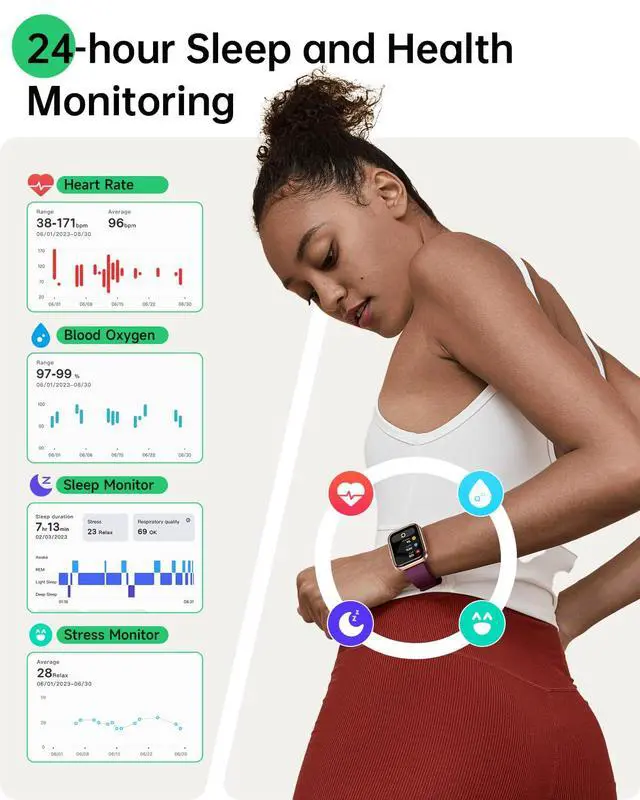 Alt view image 3 of 7 - Smart Watches for Women, 1.83" Alexa Smart Watch for Android Phones & iPhones with Calls/Messages, 120+ Sport Modes Fitness Watches for Women Men with Heart Rate Monitor, Sleep/Activity/Health Tracker