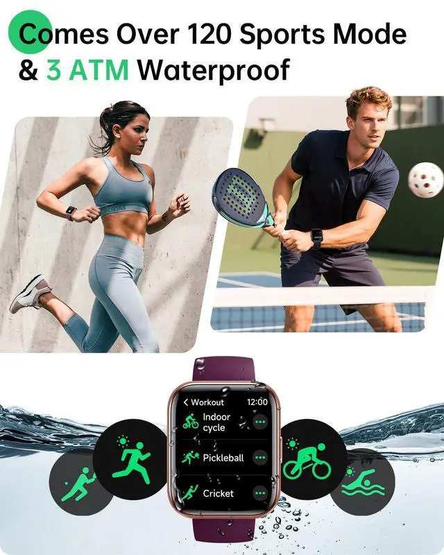 Alt view image 4 of 7 - Smart Watches for Women, 1.83" Alexa Smart Watch for Android Phones & iPhones with Calls/Messages, 120+ Sport Modes Fitness Watches for Women Men with Heart Rate Monitor, Sleep/Activity/Health Tracker