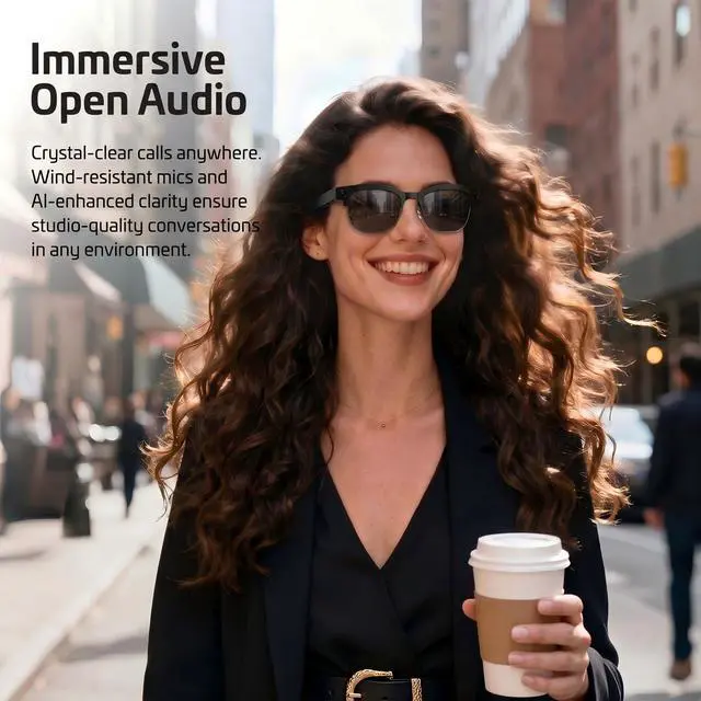 Alt view image 7 of 7 - 2026 AI Smart Glasses with Camera and Bluetooth,8MP 4K Camera Glasses,Supports AI Voice Control/Video/Photo/Audio Recording,Glasses with 133 Translation,Sunglasses Lenses+Photochromic for Men & Women