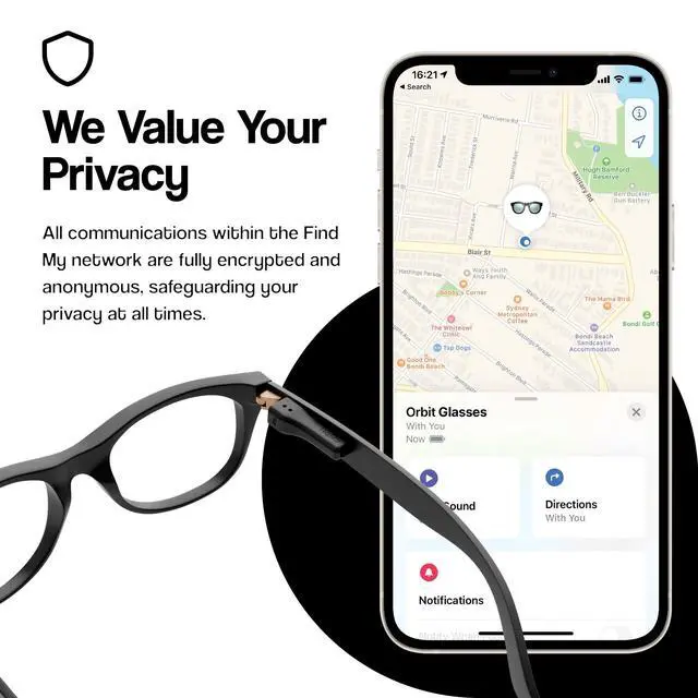 Alt view image 6 of 7 - x Glasses - Find Your Glasses and Apple Find My (iOS only), Glasses Tracker - Android not Supported