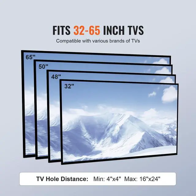 Alt view image 6 of 7 - TV Stand Mount, Adjustable Swivel Floor Stand for 32-65 Inch TVs, Portable with Tempered Glass Base, Height Adjustable for Living Room or Bedroom