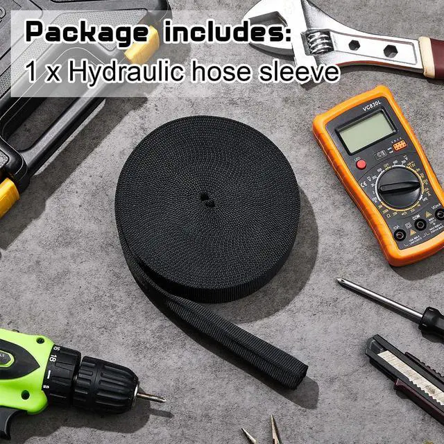 Alt view image 3 of 6 - 26 ft Nylon Hydraulic Hose Protector Sleeve Tig Torch Cable Cover Black Protective Cover Hose Sheath Hydraulic Wrap Cutting Wire Sheath Sleeve Management Wrap for Cord Tig(1 Inch Id)