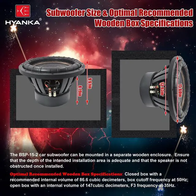 Alt view image 6 of 7 - BSP-15-2 15-Inch Car Subwoofer, 3200W Max, Dual 2 Ohm DVC | 3-inch voice coil, black aluminum basket, and paper cone deliver deep bass for car audio systems