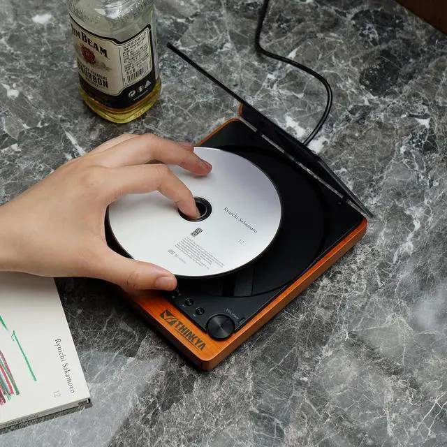 Alt view image 3 of 7 - JA-310R Bluetooth CD Player,Portable Home Audio Players,No Speaker | Protable CD Player for home,Bluetooth,Optical Output,Real Wood Vibration Damping,Lossless HiFi Audio,idea gift for CD Lovers