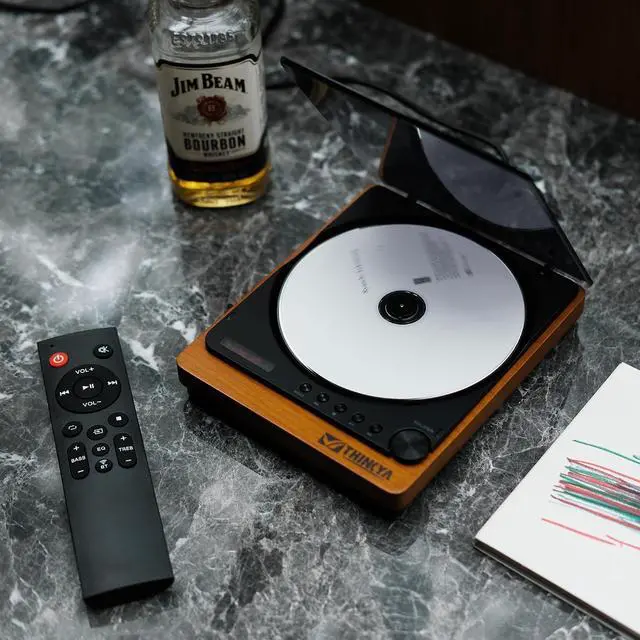 Alt view image 5 of 7 - JA-310R Bluetooth CD Player,Portable Home Audio Players,No Speaker | Protable CD Player for home,Bluetooth,Optical Output,Real Wood Vibration Damping,Lossless HiFi Audio,idea gift for CD Lovers