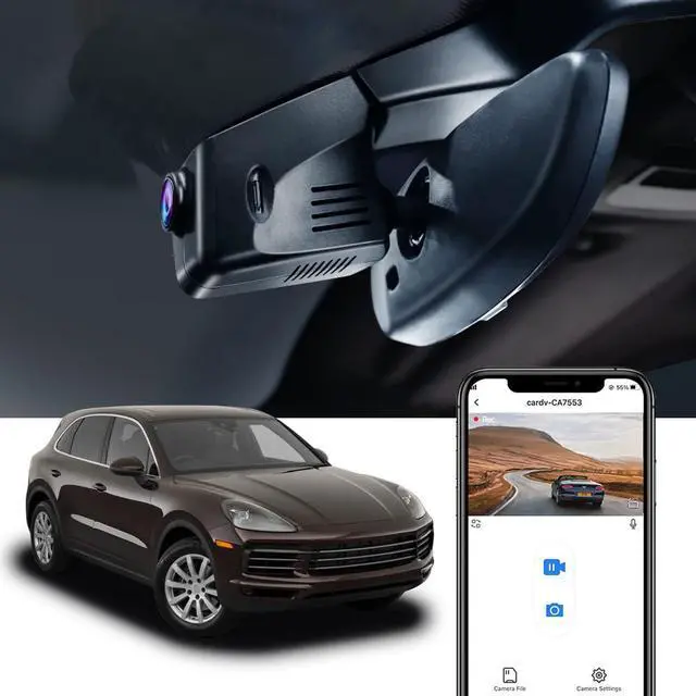 Main image of 4K Dash Cam Suitable for Porsche Macan 95B Panamera 970 Cayenne 958 92A E2 (Model B), OEM Factory Look, 2160P UHD Video, Built-in WiFi & APP, Loop Recording, G-Sensor, Easy to Use, 64GB Card