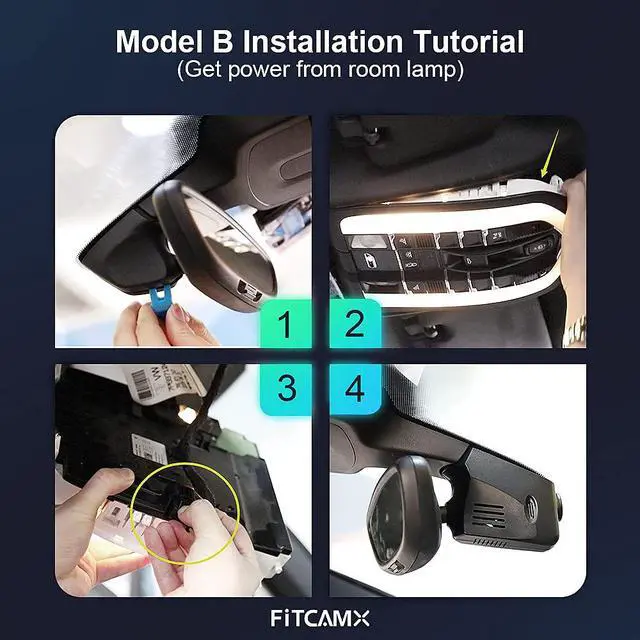 Alt view image 5 of 7 - 4K Dash Cam Suitable for Porsche Macan 95B Panamera 970 Cayenne 958 92A E2 (Model B), OEM Factory Look, 2160P UHD Video, Built-in WiFi & APP, Loop Recording, G-Sensor, Easy to Use, 64GB Card