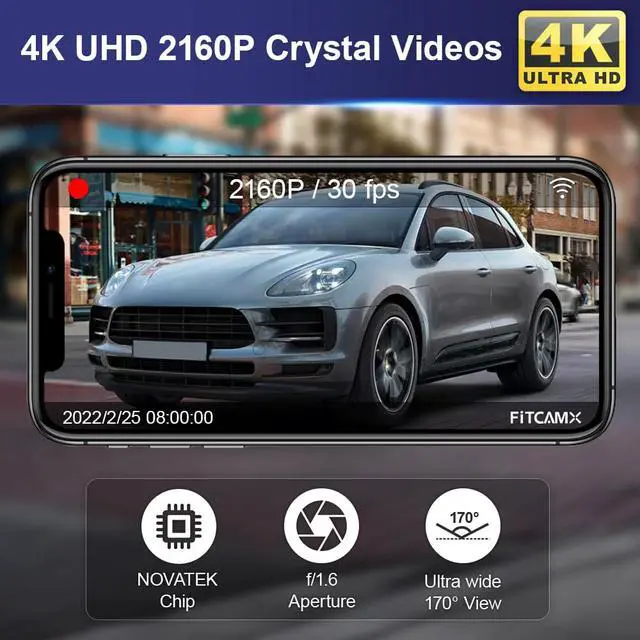 Alt view image 7 of 7 - 4K Dash Cam Suitable for Porsche Macan 95B Panamera 970 Cayenne 958 92A E2 (Model B), OEM Factory Look, 2160P UHD Video, Built-in WiFi & APP, Loop Recording, G-Sensor, Easy to Use, 64GB Card