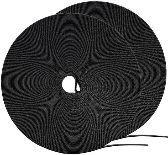 Main image of 164ft x1/2 inch Reusable Fastening Cable Ties, 82ft x 2Rolls | Double-Sided Hook Loop Roll,Self-Gripping Strips,Multi-Purpose Wrap Fasteners for Office,Home,Data Center,Wire Bundling