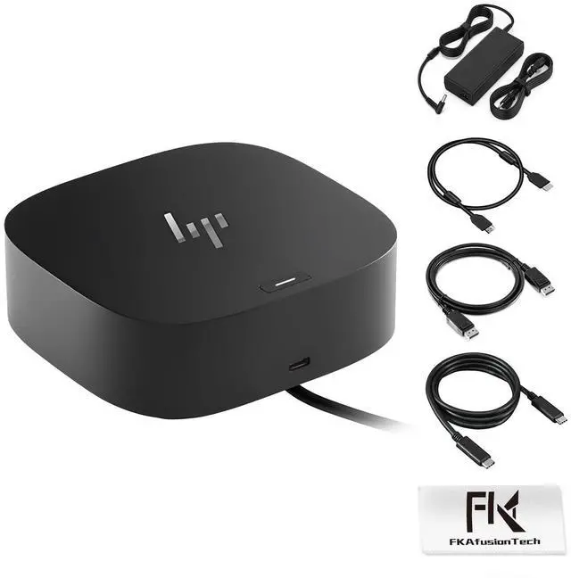 Main image of HP Docking Station for Dual Monitor Bundle - HP USB-C G5 Dock for USB-C & Thunderbolt Laptop with 120W AC Adapter + HDMI & DisplayPort Cables + USB Cable
