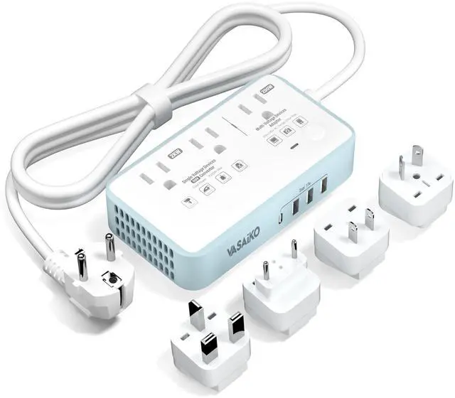 Main image of 220V to 110V Voltage Converter US to Europe, 2000W Voltage Converter for European Travel with 3 AC 2 USB-C 2 USB-A Ports, and EU/UK/AU/IT European Travel Plug Adapter