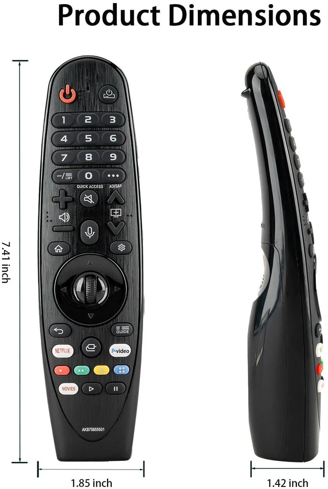 Alt view image 7 of 7 - Replacement for LG Remote Control for Smart TV from 2019-2025, for LG Magic Remote MR25GA/MR24GA/MR23GA/MR22GA/MR21GA/MR20GA with Voice and Pointer Functions