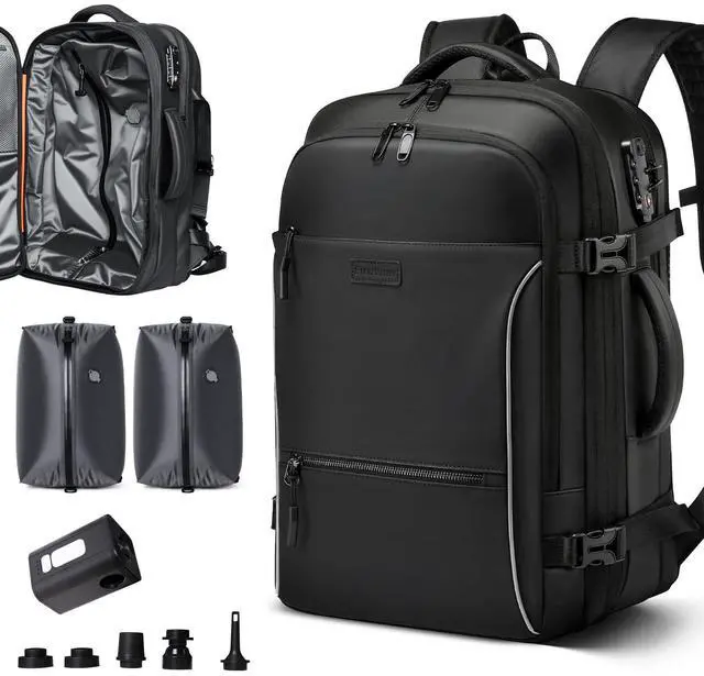 Main image of 70L Travel Backpack with Vacuum Compression System | 70L Vacuum Backpack, 2 Detachable TPU Bags, TSA Lock, Fits 16" Laptop, Water-Resistant Travel & Business