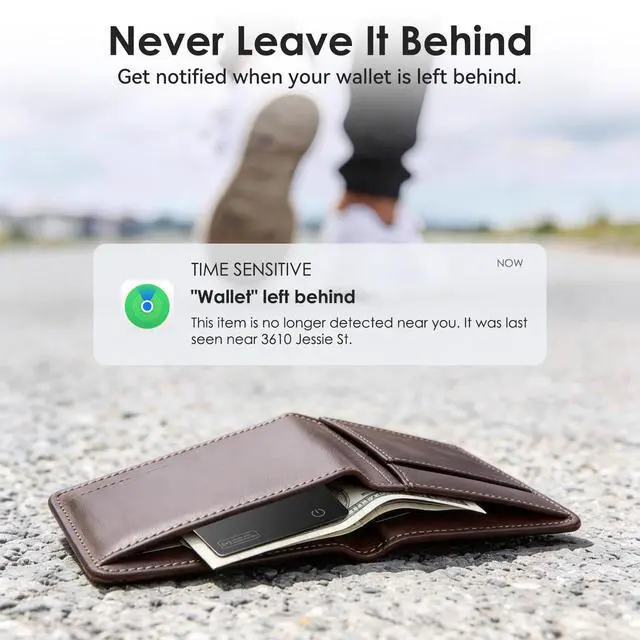 Alt view image 7 of 7 - Wallet Tracker Card Compatible with Apple Find My iOS only | 0.07in Slim Wallet Finder, IP68 Waterproof, Tracking Card for Wallet, Luggage Tag, Passport & Purse, Wireless Rechargeable