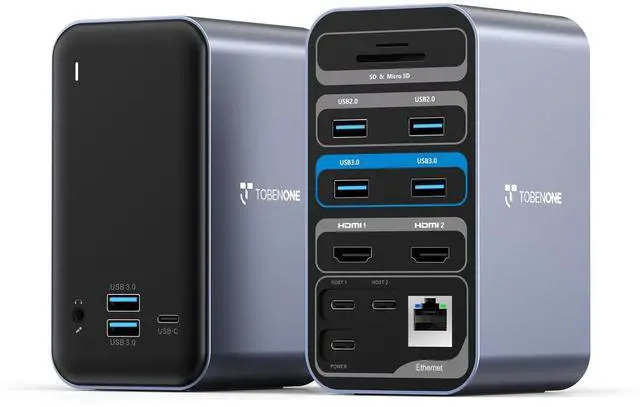 Main image of 16-in-2 MacBook Docking Station Dual 4K@60Hz, 7 USB, 2 HDMI | 100W PD Fast Charging, Gigabit Ethernet,Plug-and-Play, for Creative Professionals &Remote Workers/MacBook Owners (2016-2026)