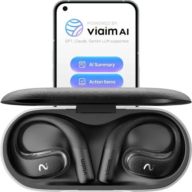 Main image of OpenNote Open-Ear AI Note Taker and Voice Recorder Earbuds | All-Day Comfort, MFi Certified, Meeting and Call Recording, Live Transcription, AI Summary, 53H Battery, Fast Charging, IP55