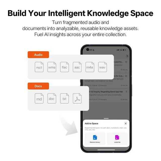 Alt view image 5 of 7 - OpenNote Open-Ear AI Note Taker and Voice Recorder Earbuds | All-Day Comfort, MFi Certified, Meeting and Call Recording, Live Transcription, AI Summary, 53H Battery, Fast Charging, IP55