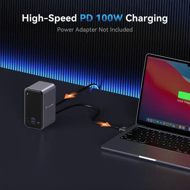 Alt view image 6 of 7 - 16-in-2 MacBook Docking Station Dual 4K@60Hz, 7 USB, 2 HDMI | 100W PD Fast Charging, Gigabit Ethernet,Plug-and-Play, for Creative Professionals &Remote Workers/MacBook Owners (2016-2026)