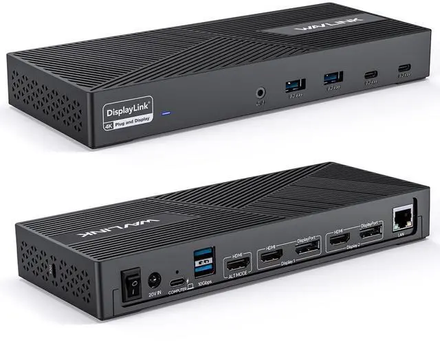 Main image of USB-C Triple Monitor Docking Station, 3 * 4K@60Hz Displaylink Dock | 100W PD For Mac(M1-M5/Neo), Windows, 3×HDMI/2×DisplayPort, 6x10Gbps USB Ports, Ideal for Workstation & Home Offic